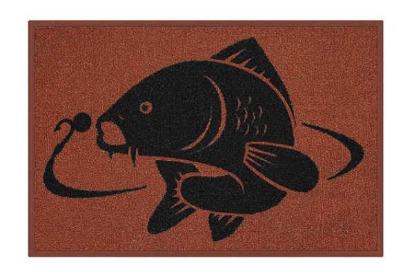 Килимок з коропом, килимок короп, килимок з коропом Delphin Carp rug коричневий 60*40 см - Зображення 1