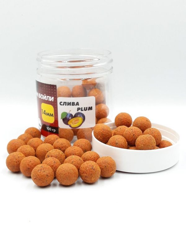 3034248563_nasadochnye-bojly-14mm Бойли варені насадочні Carp Drive 14мм Слива (Plum) 100 гр. - Зображення 2