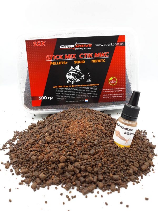 НОВИНКА! Стік мікс Carp Drive Кальмар (Stick Mix Squid) 500г SQX - Зображення 1