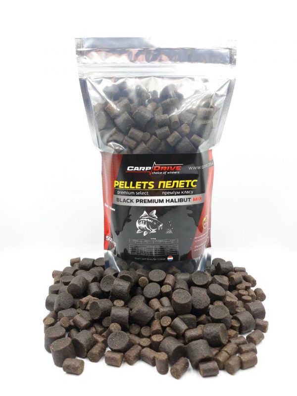 Пелети Pellets Black Premium Halibut (преміум класу) Carp Drive Mix 8 - 14мм 500 г - Зображення 1