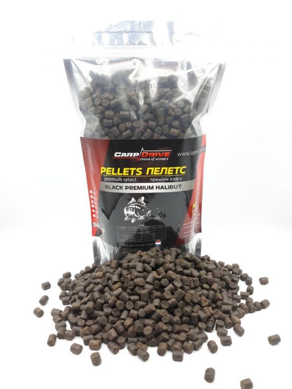 Пелети, пелети для коропа, пелети Carp Drive Black Premium Halibut (преміум класу) 6 мм 500гр - Зображення 1