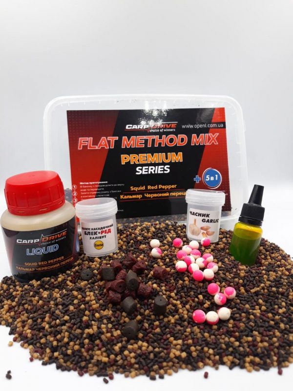 НОВИНКА Carp Drive! Флет метод мікс Red Pepper Червоний перець Преміум серія 5 в 1 - Зображення 3