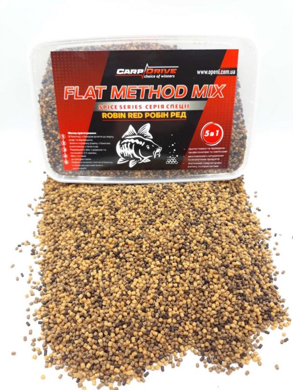 Методні пелети, флет метод мікс Red Robin (Робін ред) Carp Drive 5 в 1 - Зображення 2