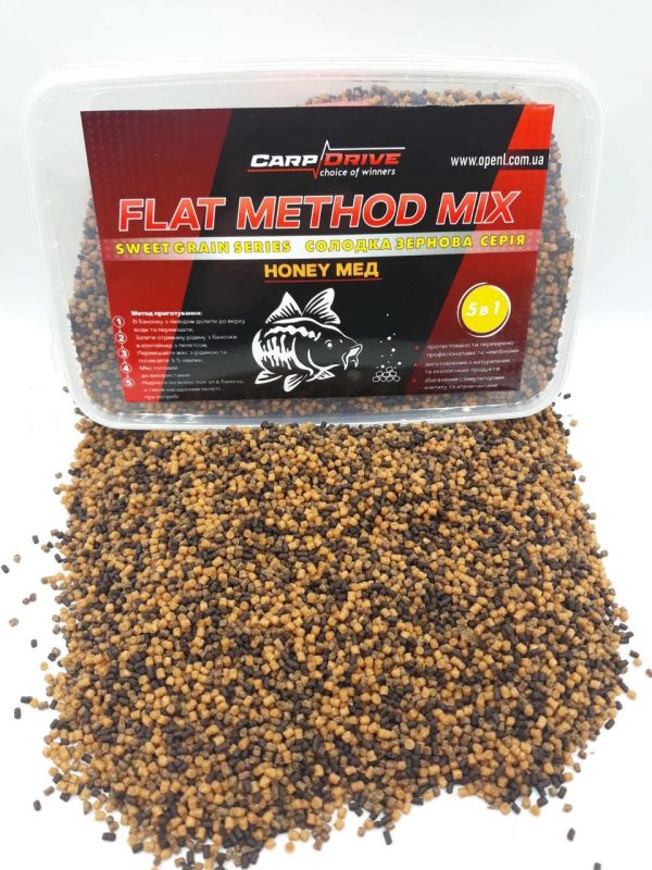 Методні пелети, флет метод мікс Honey Мед Carp Drive 5 в 1 - Зображення 2