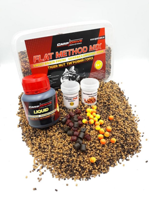 Методний пелетс, флет метод мікс Тигровий горіх (Tiger Nut) Carp Drive 5 в 1 - Зображення 1