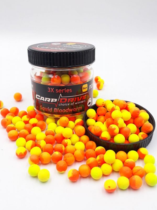 НОВИНКА!!! Поп ап Squid Bloodworm серія 3Х  8мм Carp Drive( в банці 3 різні двохколірні попапи) - Зображення 1