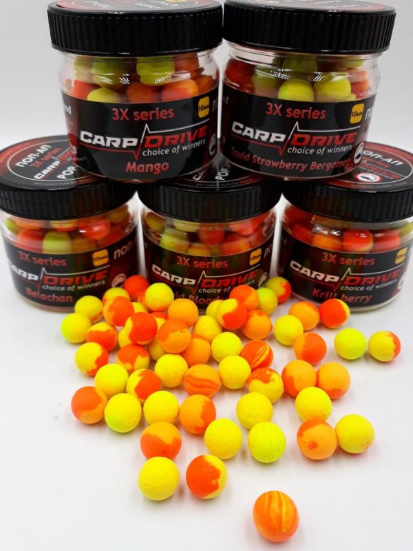 НОВИНКА від Carp Drive! Попап Squid Bloodworm (Кальмар - мотиль) серія 3Х 10мм (в банці 3 двохколірні попапи) - Зображення 3