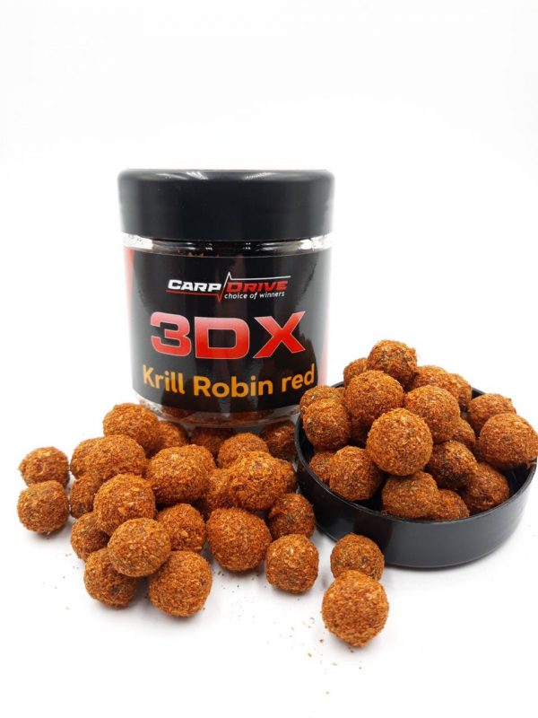 НОВИНКА від Carp Drive! Бойли насадочні 3DX 12-14мм Криль Робін Ред (Krill Robin Red) 100 гр. - Зображення 1