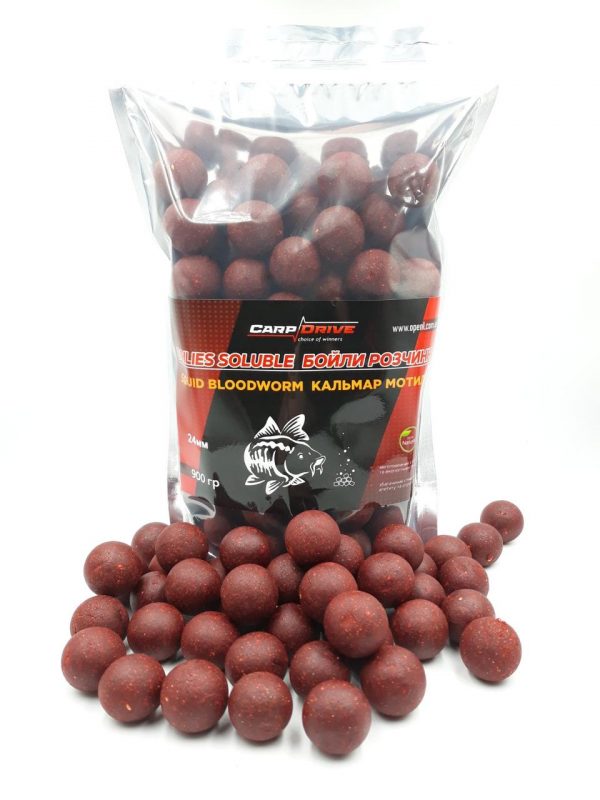 Бойли розчинні спортивна серія Кальмар Чорний перець (Squid Black Pepper) 24 мм 900 г - Зображення 1