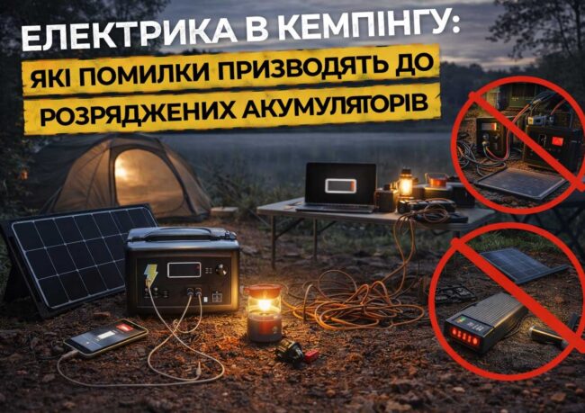 Електрика в кемпінгу: які помилки призводять до розряджених акумуляторів