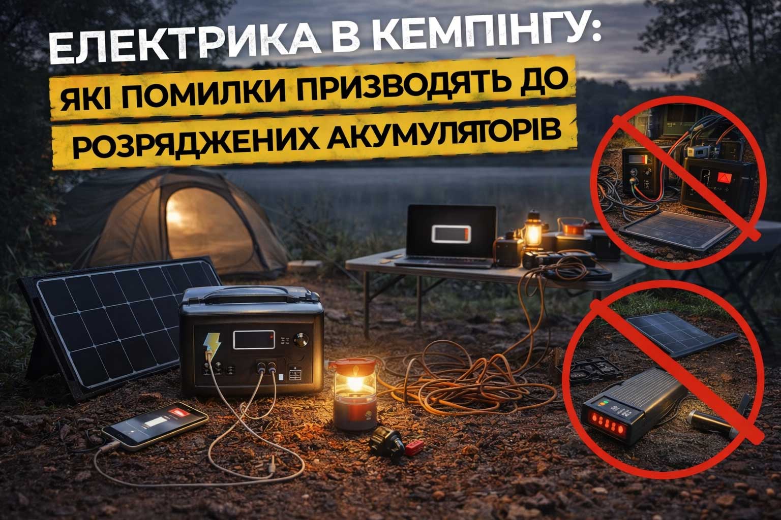 Електрика в кемпінгу: які помилки призводять до розряджених акумуляторів