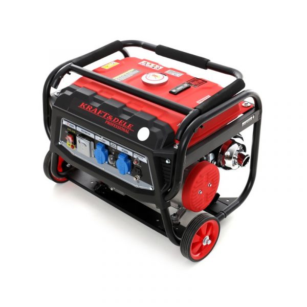 Генератор електроенергії Kraft&Dele 3000W 12/230V KD 138 1-фаз 4так.двигуном + транспортні колеса - Зображення 3