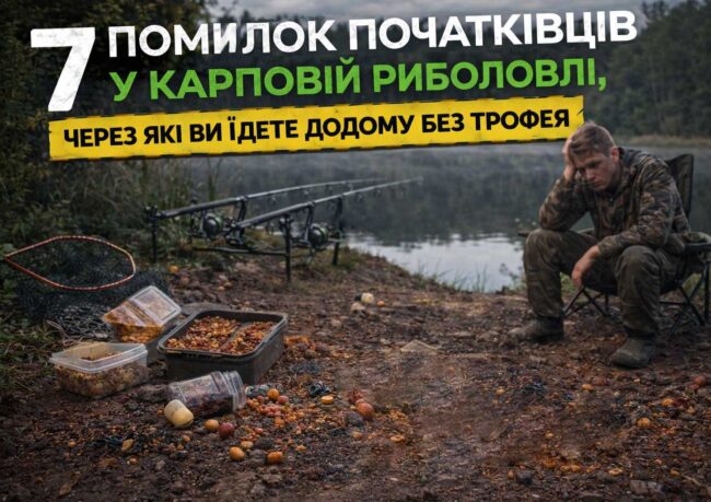 7 помилок початківців у карповій риболовлі, через які ви їдете додому без трофея