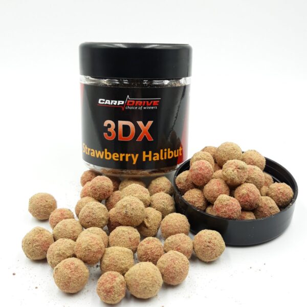 Бойли насадочні Carp Drive 3DX Полуниця Халібут 12 14 мм 100 г преміум для коропа