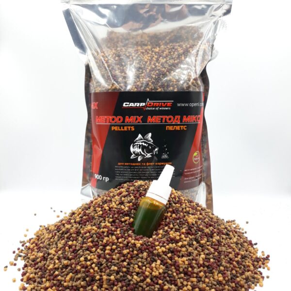 Carp Drive Метод мікс 4X Method Mix флюро діп пелетс 2 мм 900 г для методної годівниці