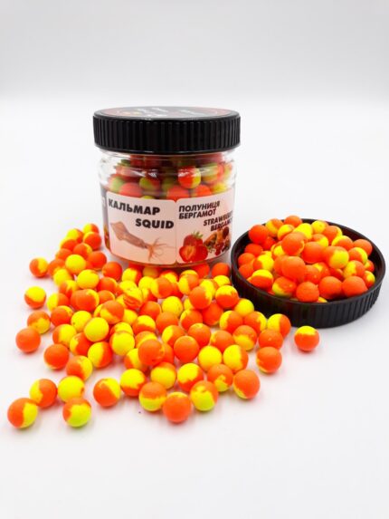 Попап бойли Carp Drive Кальмар Полуниця Бергамот 10 мм плаваюча насадка