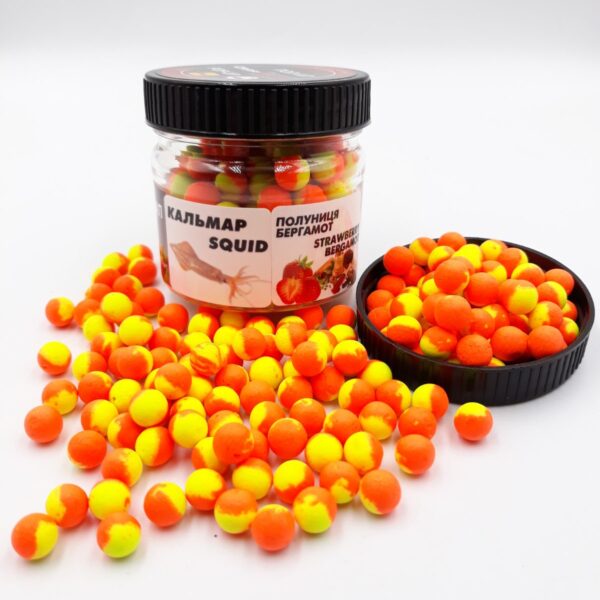 Попап бойли Carp Drive Кальмар Полуниця Бергамот 10 мм плаваюча насадка