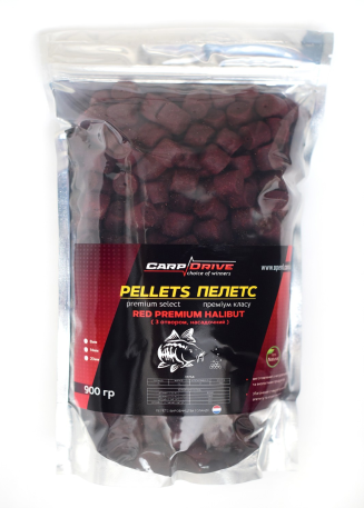 Пелетс Carp Drive Red Halibut Krill 14 мм 500 г жирний пелетс з отвором
