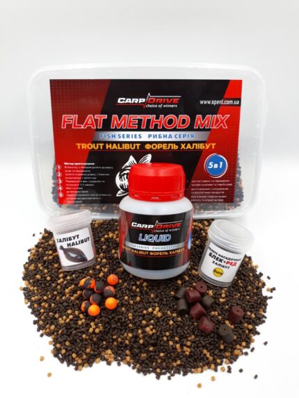 Флет метод Carp Drive мікс Trout Halibut 5 в 1 спеції форель халібут пелетс 2 мм