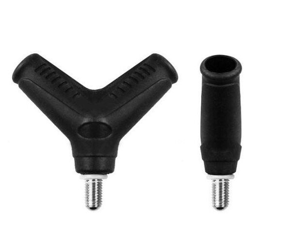 Трійник для підсаки Delphin пластиковий чорний ABS універсальна різьба 13 2 мм