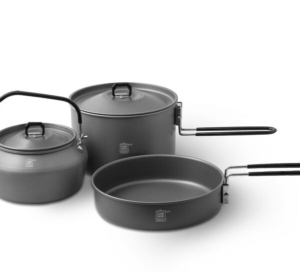 Набір посуду Delphin CampWARE 3in1 кемпінговий алюміній каструля 1 5 л сковорода 0 6 л чайник 0 6 л
