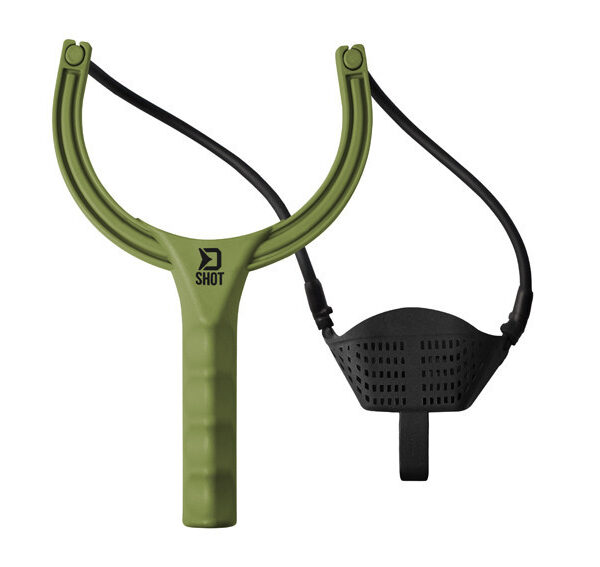 Рогатка Delphin SHOT Cubus для прикормки квадратний кошик 235 мм 150 мм