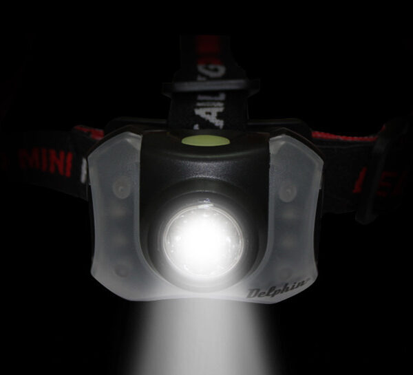 Delphin POLAR X налобний ліхтар 5 білих 4 червоних LED 3 AAA червоне світло