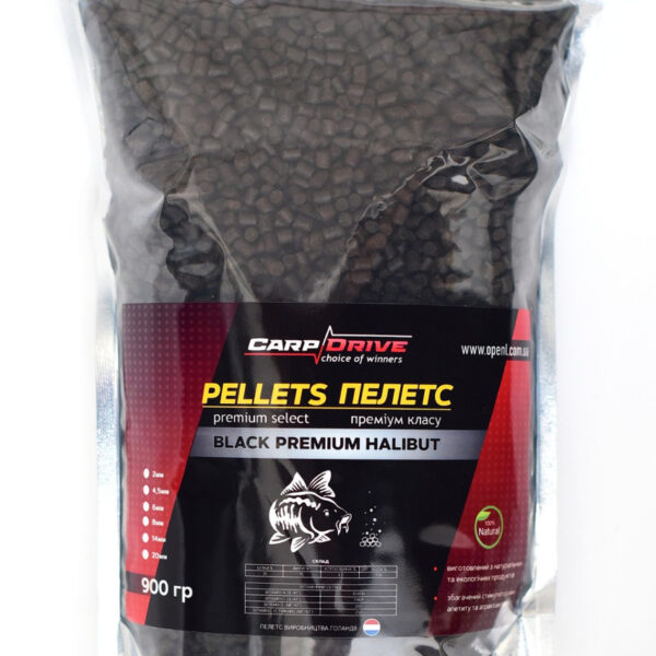 Пелетс Carp Drive Black Premium Halibut палтус 8 мм 900 г швидкорозчинний пелетс