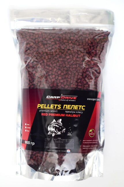 Carp Drive Red Premium Halibut Кріль методний пелетс флет 4 мм 900 г