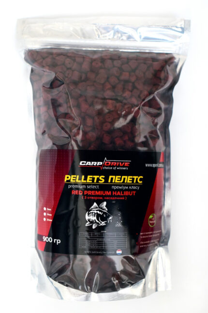 Пелетс короповий Carp Drive Red Halibut Кріль з отвором 8 мм 20 мм 900 г