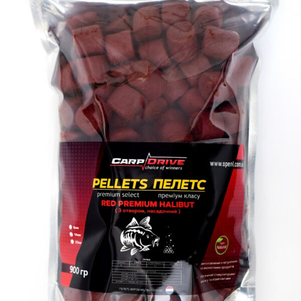 Пелетс короповий Carp Drive Red Halibut Кріль з отвором 8 мм 20 мм 900 г