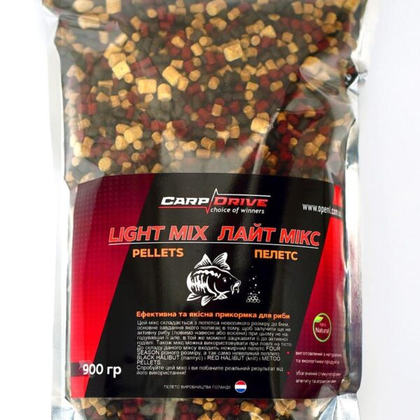 Пелетс Carp Drive Лайт мікс преміум 900 г 4 5 мм 6 мм для холодної води