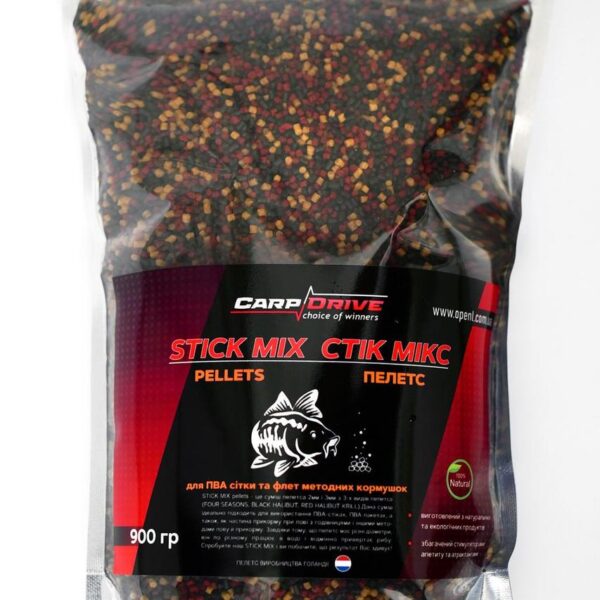 Стік мікс Carp Drive 4X пелетс преміум 2 мм 900 г мікс 4 види
