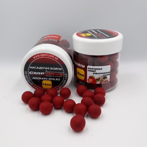 Бойли Carp Drive 14 мм варені насадкові Strawberries Spices 100 г