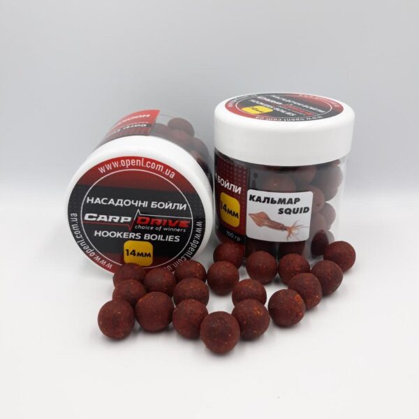 Насадкові бойли варені Кальмар Squid 14 мм 100 г Carp Drive