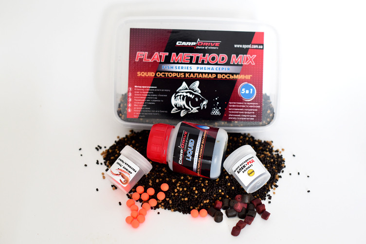 Флет метод Carp Drive мікс Squid Octopus (Кальмар Восьминіг) серія спеції 5 в 1 Carp Drive Squid Octopus кальмар восьминіг флет метод мікс спеції 5 в 1