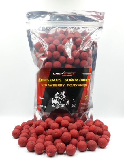 Бойли варені Carp Drive преміум Полуниця Strawberry 18 мм 900 г