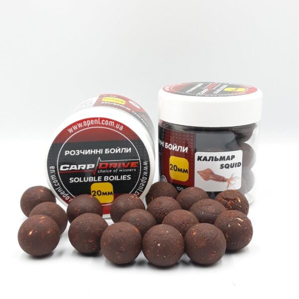 Carp Drive бойли розчинні насадкові порошать Кальмар Squid 20 мм 100 г