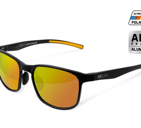 Delphin SG BLACK помаранчеві лінзи поляризаційні сонцезахисні окуляри алюмінієва оправа 28 г