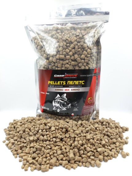 Мікс пелетсів Carp Drive Amino MIX 4.5 мм до 8 мм 900 г морська риба рибячий жир