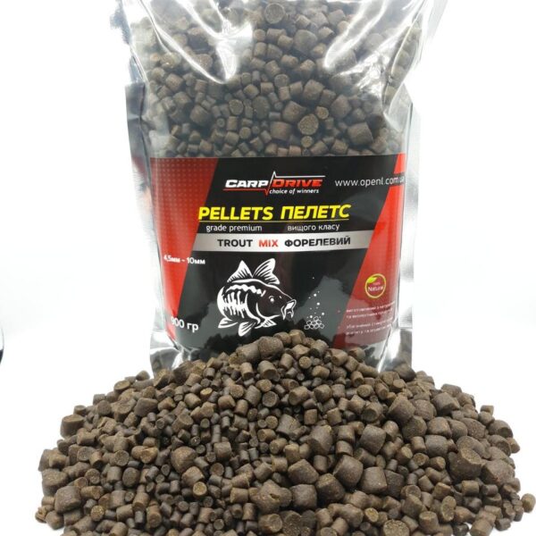 Пелетс Carp Drive Trout Mix форелевий мікс від 4 5 до 10 мм 900 г новинка