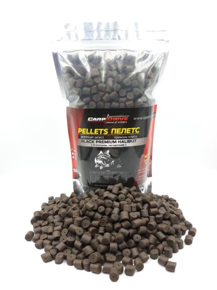 Пелетс Carp Drive Black Premium Halibut мікс від 4 5 до 8 мм 500 г