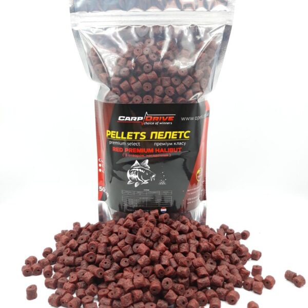 Пелетс Carp Drive Red Krill Premium Halibut мікс від 4 5 до 8 мм 500 г