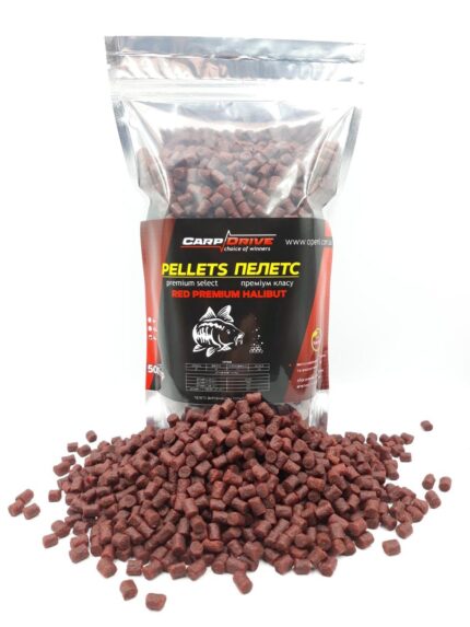 Пелетс Carp Drive Red Premium Halibut Кріль 6 мм 500 г для коропа