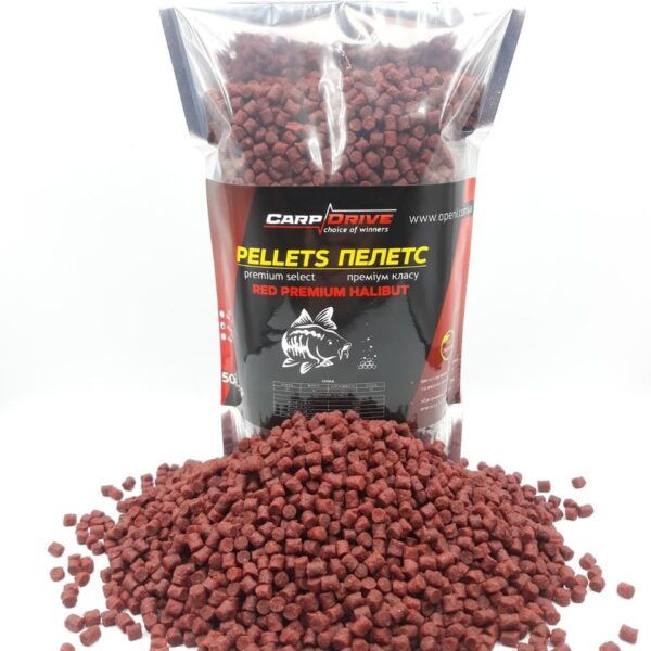 Пелетс Carp Drive Red Premium Halibut Кріль 6 мм 500 г нова упаковка