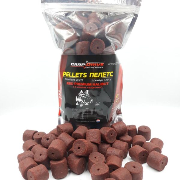 Пелетс Carp Drive Red Halibut Кріль жирний з отвором 20 мм 500 г