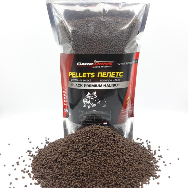 Пелетс Carp Drive Black Premium Halibut 2 мм 500 г для стік міксу