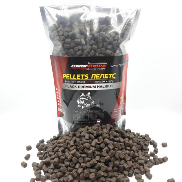 Пелетс Carp Drive Black Premium Halibut 6 мм 500 г для коропа