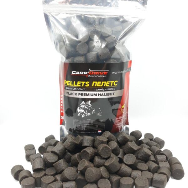 Пелетс Carp Drive Black Premium Halibut нова упаковка 14 мм 500 г
