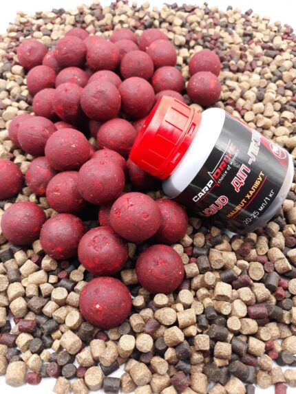 Набір для добової риболовлі в холодній воді осінь весна Carp Drive Strawberry Halibut 3500 г бойли 24 мм пелетс 4 5 мм ліквід